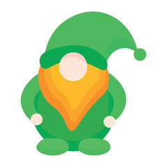 Little leprechaun on white background