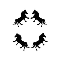 Horse animal vector logo template design . icon logo . silhouette logo 
