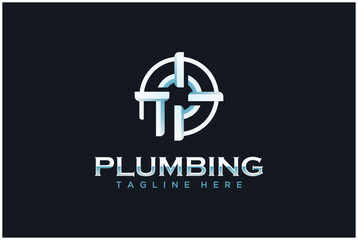 letter p plumbing logo