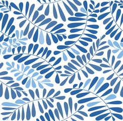Fototapeta na wymiar Leaves seamless pattern suitable for vegan products, beauty or food. Vector illustration