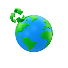 Planet earth globe 3D isolated