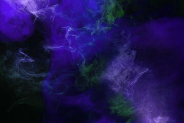 Blue and pink steam on a black background.