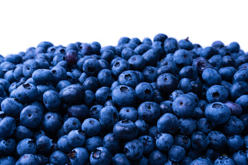 Fresh blueberry background isolated on white.