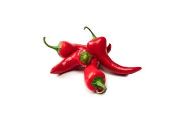 Red hot chili pepper isolated on a white background.