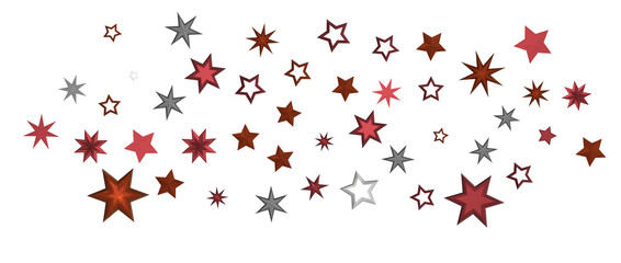 golden stars - in red