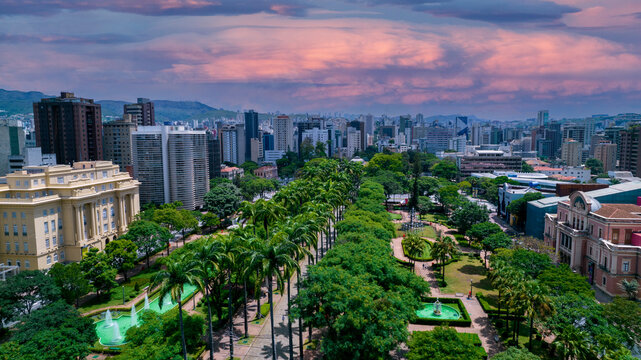 Aerial view of Pra&ccedil;a da Liberdade in Belo Horizonte, Minas Gerais, Brazil.