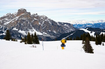 Unterwegs im Skigebiet von Alta Badia in Südtirol