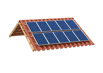 House roof with solar panel energy system © Vitor