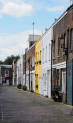 An historic mews of terraced housing in central London near Paddington