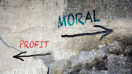 Street Sign to Moral versus Profit