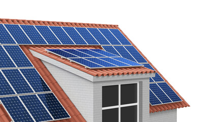 House roof with solar panel energy system © Vitor