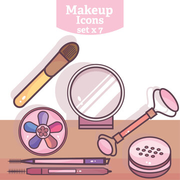 Set of Makeup icons Fashio incons Vector