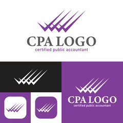 Simple Certified Public Accountant Logo. Minimal Icon Style.Vector Illustration.Black and white.Unique, elegant, modern style.CPA Logo.