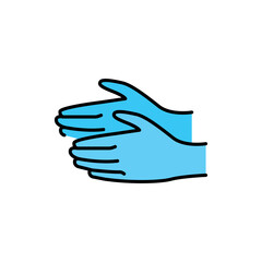 Nonlatex gloves color line icon.