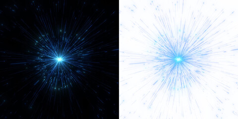 blue particle burst with fast motion and shining stars. Perfect for creating a futuristic and high-speed feel with elements of technology, science and innovation.   PNG transparent, graphic element. - 561898452