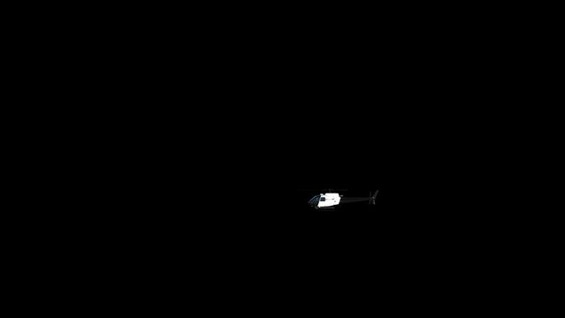 Police Helicopter Transparent Alpha Video 3D Animation