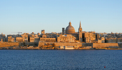 Obraz na płótnie Canvas Sunset in Valetta, the capital of Malta.