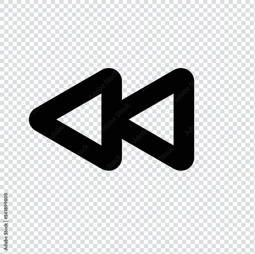 Poster back, backward play outline icon in transparent background, basic app and web ui bold line icon, eps