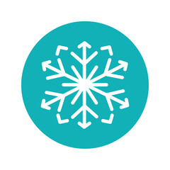 Snowflake color line icon. Geometric ornament.