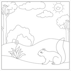 Rabbit coloring page vector