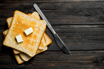 Toasted bread and butter.