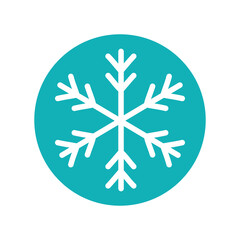 Snowflake color line icon. Geometric ornament. Festive decoration.