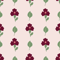 Leaves and flowers repeat pattern 