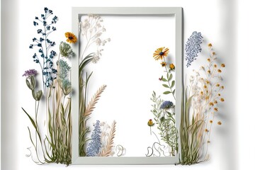 Meadow flowers digital art frame space for product