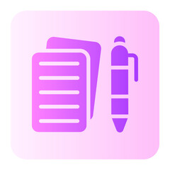 pen and paper gradient icon