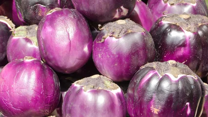 Meubelstickers Melanzane, the Sicilian eggplant for sale in Palermo © Wildwatertv