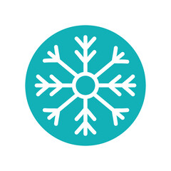Snowflake color line icon. Geometric ornament. Festive decoration.