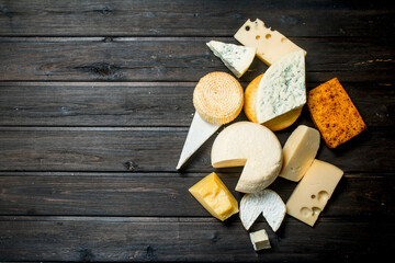 Different types of cheese.