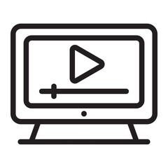 computer player line icon