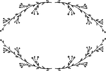 Vector frame, ornament with flowers