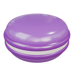 Purple Macaron front picture. 3d rendering.	