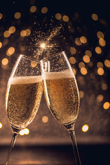toasting glasses of champaign