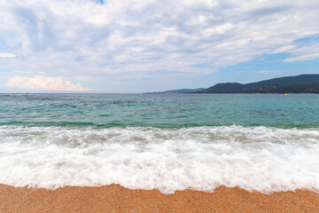 Propriano beach on a daytime, Corsica island, France