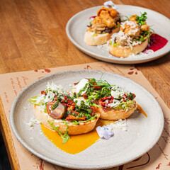 italian sandwich on the white plate