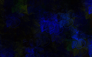 Dark Multicolor vector elegant template with flowers.