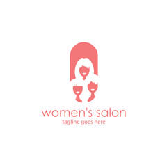 Woman Salon Logo Design Template with face woman icon. Perfect for business, company, restaurant, mobile, app, etc