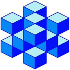 Fototapeta na wymiar Vector image of a geometric figure made of cubes