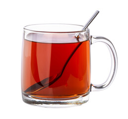 black tea cup isolated without shadow with clipping path