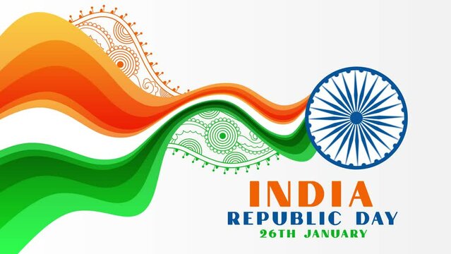 Happy Republic Day India, 26th January, flag flying HD quality, 4k quality, Indian tricolour.