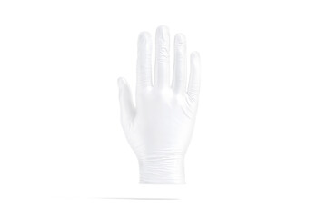 Blank white rubber gloves mockup, front view