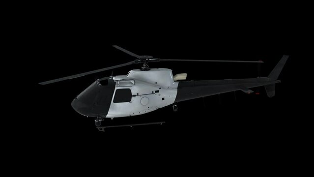 Police Helicopter Transparent Alpha Video 3D Animation