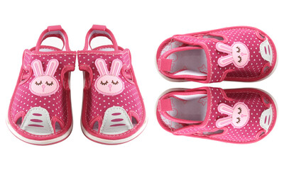 Images of a girl's infant's footwear