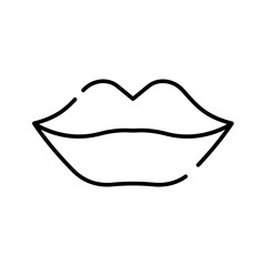 Vector lips icon. Outline illustration of lips vector icon for web