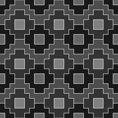 Inca crosses seamless pattern. Ethnic ornament. Folk background. Geometric wallpaper. Grid image. Tribal motif. Ancient mosaic. Digital paper, textile print, abstract. Vector art work.