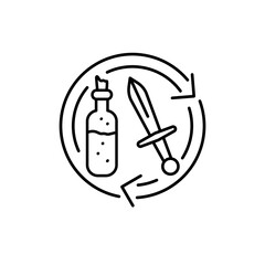 Items nft game exchange  color line icon. Blockchain technology in digital crypto art.