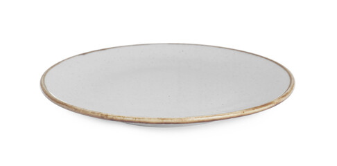 Clean empty ceramic plate isolated on white